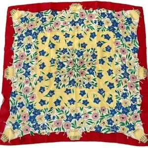Vintage MCM Vanette Creations Floral Silk Scarf Italy Retro Cottagecore